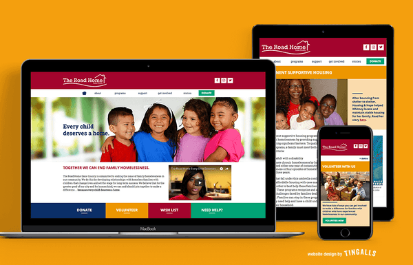 Nonprofit Wordpress website design for The Road Home Dane County