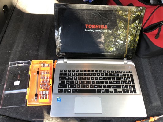 Another keyboard replacement after an accidental water spill ruined the original. A Toshiba laptop brought back to life!