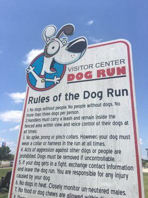 Dog run rules.