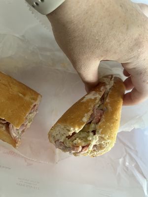 The chopped hoagie I received.