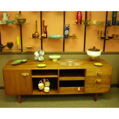 A wall of beautiful Mid Century accessories.