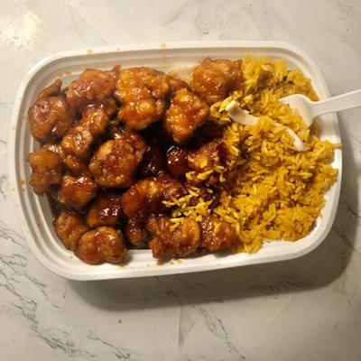 General Tso's Combination Platter (egg roll off camera)