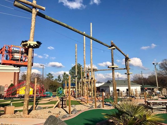 Aerial Ropes Course construction pictures