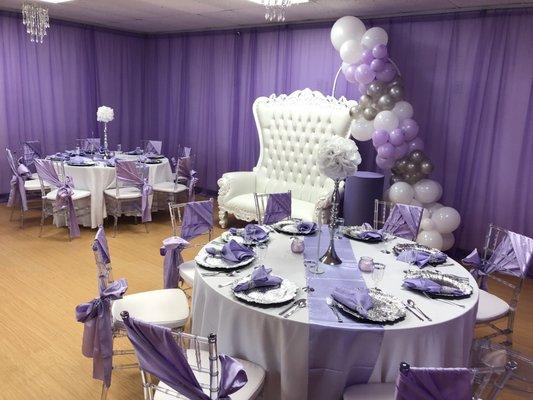 Lavender decor all available for rent.