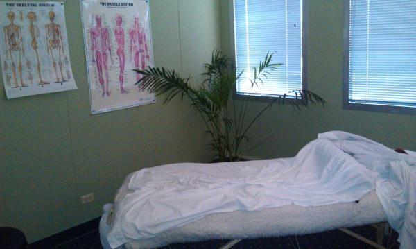 Massage room (after I was done, which is why the sheets are wrinkled)