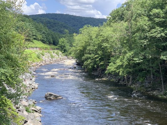 Beautiful Deerfield River. The Zoar Gap where the rafts come through.