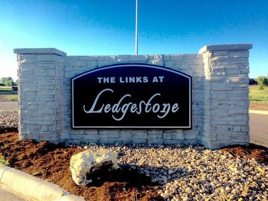 Custom housing entrance sign we fabricated and installed in El Dorado, Kansas.