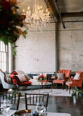 Luxurious lounge area in the ballroom.