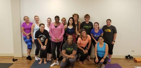 Our evening yoga crew