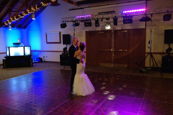 The dance floor in the Garden City Ballroom during Bride & Groom's first dance.