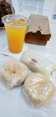 2018 CNY Vegetarian Snacks: $2 Freshly Squeezed OJ, $4 Sticky Glutinous Rice w/Stuffed Pickled Cucumbers & Round Daikon Stuffed Cakes 2 /$5.