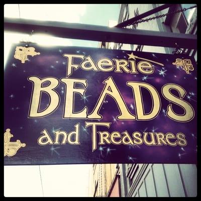 This sign will lead you into the world of beading.