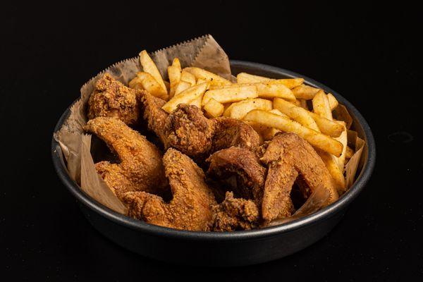 Whole wings and fries