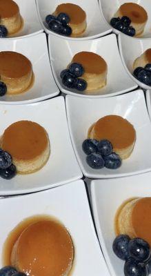 Flan with blueberries