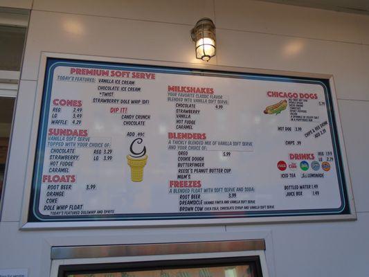 Menu board.