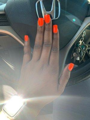 Set w/ regular polish.