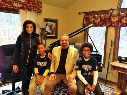 Greg teaching Local 4 News Anchor Lauren Sanders and her sons.