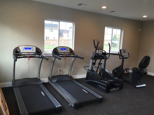 Fitness studio now has it's equipment.