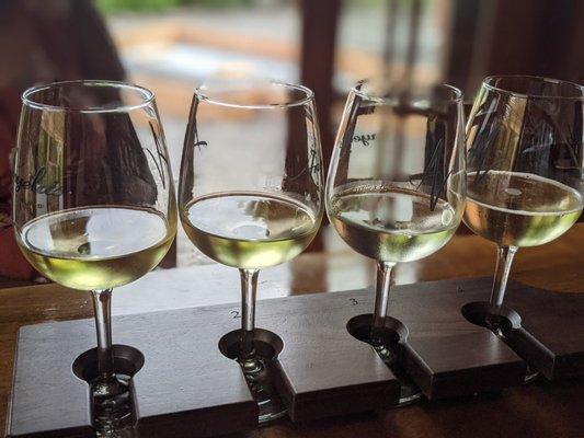 White wine tasting flight