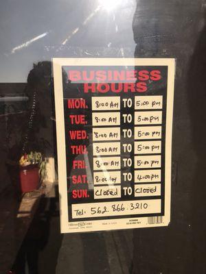 Our business hours.!