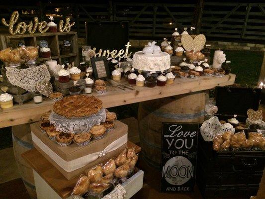 Wedding Dessert Display at Hye Winery outside Austin, Texas