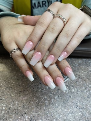 Ombre pink & white