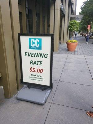 Parking on K street NW DC can be expensive but this $5 evening price isnt bad...