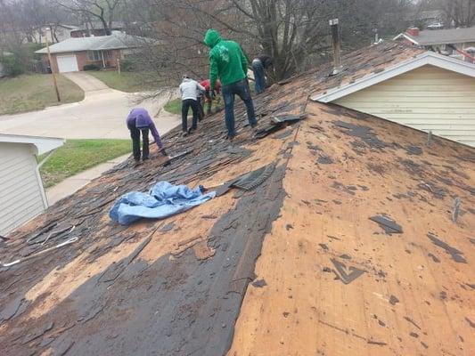 It's important to remove all old roofing materials, including the felt.