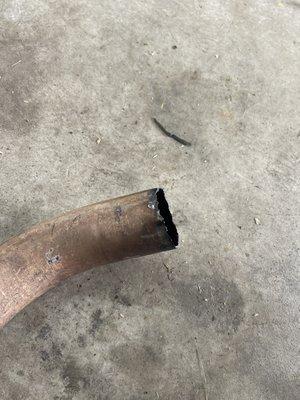 Broken weld