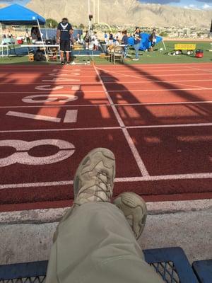 Finish line view at a Friday night meet.