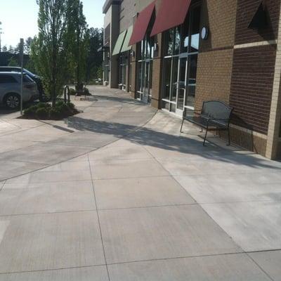 Scored Broom Finish Concrete at Park West Shopping Center Morrisville, NC