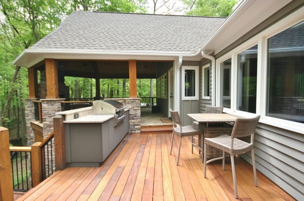 Renovation of existing deck and addition of Outdoor Kitchen & Outdoor Living Area to this Charlotte, NC home