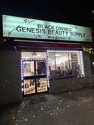 Genesis Beauty supply
Black own business 
827 E Baltimore ave 
Lansdowne pa 19050