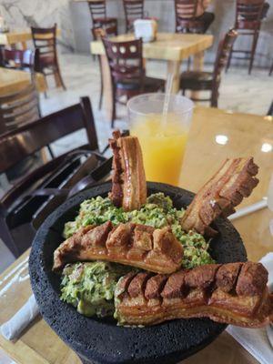 Chicharrones and guacamole