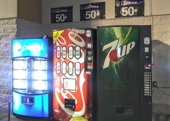 ALL BUSTED - THESE OUTSIDE SODA MACHINES NEED TO BE REPAIRED!!  THINK OF THE CHILDREN AND OUR COCKTAILS!!