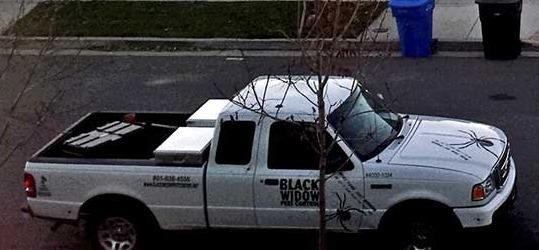 The Black Widow Pest Control Truck