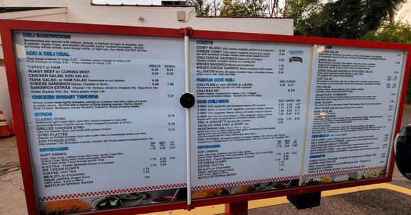 Drive thru menu board