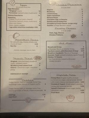 Davy C's menu