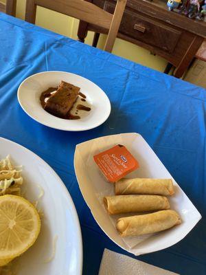 Lumpia and Caramel Flan