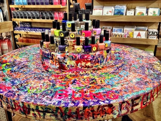 The nail polish tester table