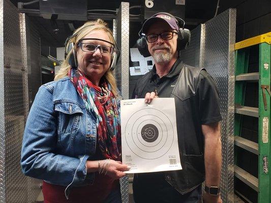 Debbie Galletti owner of Born To Ride, having just completed her shooting portion of my class. We did our shooting at Universal.