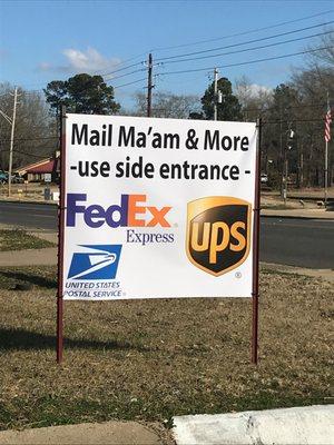 We ship UPS, FedEx, USPS. We are a Drop Off Access Point.