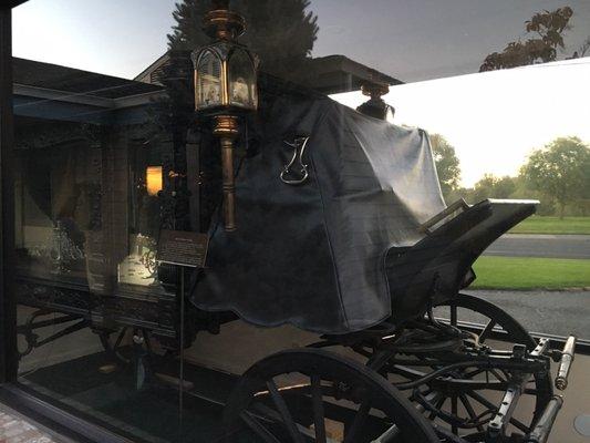 Historic 1860's funeral hearse just outside