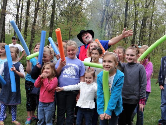 The Wacky Wizard got the kids to act wacky for a group photo