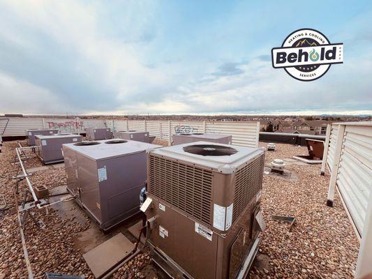 RTUs (Roof-top units) -  Commercial Heating & Cooling installations for Denver area gyms and yoga/pilates studios