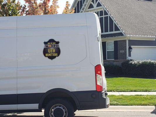 Picture of the sign applied to the van.