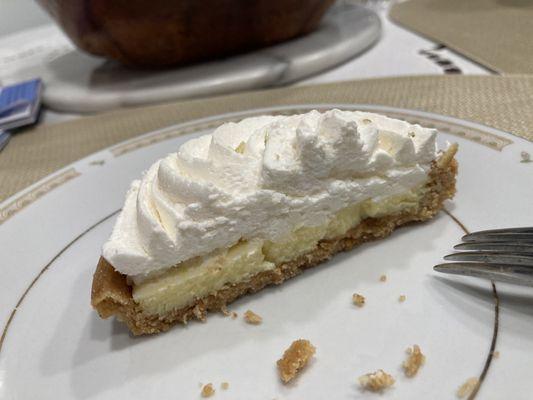 Key lime tart cut