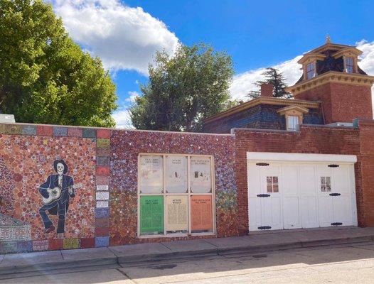 The west side of the museum, mural and historical information