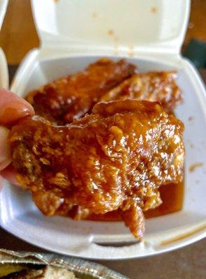 Sweet chili wings - saucy!