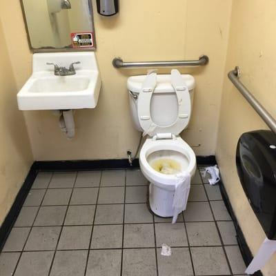 Gross restrooms, please pass on using theirs!